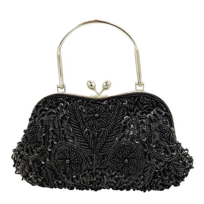 Elegant Frame Women Formal Beaded Evening Purses and Handbags Bridal Sequins Clutch Bag Cocktail Party Bag