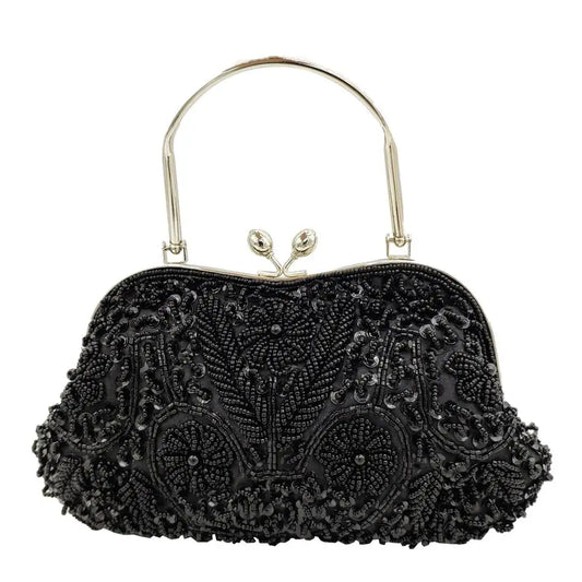 Elegant Frame Women Formal Beaded Evening Purses and Handbags Bridal Sequins Clutch Bag Cocktail Party Bag