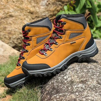 Brand Men's Ankle Boots Waterproof Leather Sneakers Breathable Outdoor Men Hiking Boots No-slip Men's Work Shoes Size 39-47
