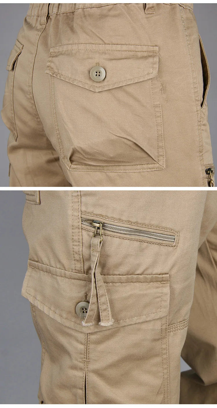 Spring Cargo Pants Men Multi Pockets Tactical Pants Male Autumn Outwear Streetwear Army Straight Slacks Casual Long Trousers