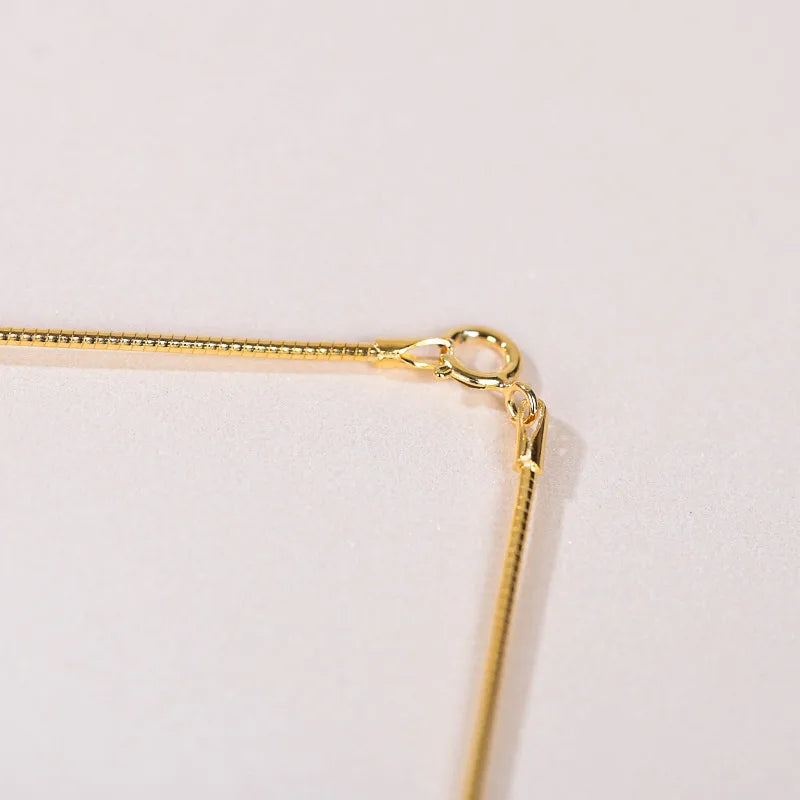 Genuine Real Pure Solid 925 Sterling Silver Necklace for Women Punk Rock Rose Gold Snake Chains Jewelry Female Necklaces Choker