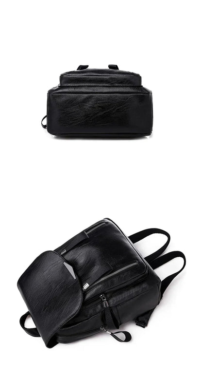 Luxury Backpack For Women Soft PU Leather Backpack Travel Large Capacity School Bag Double Zipper Business Knapsack