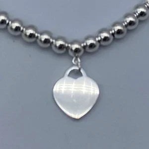 925 Sterling Silver Beads Bracelet Heart Charm Design Fashion Women Girls Lover Best Gift Hot Sale