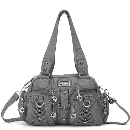 Women Handbags Fashion Satchel Top-handle Handbag PU Shoulder Bag 10.6"x8.3" Dumpling Pack Multi-pockets Shoulder Bags