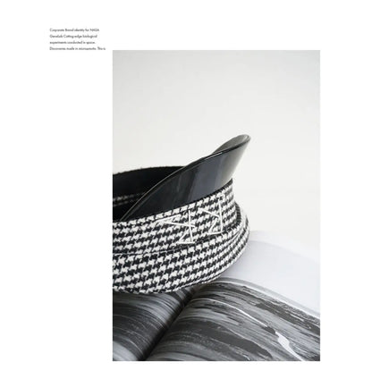 Winter caps women newsboy caps Thick warm  letter embroidery wool cap  S M L plaid patchwork militray caps