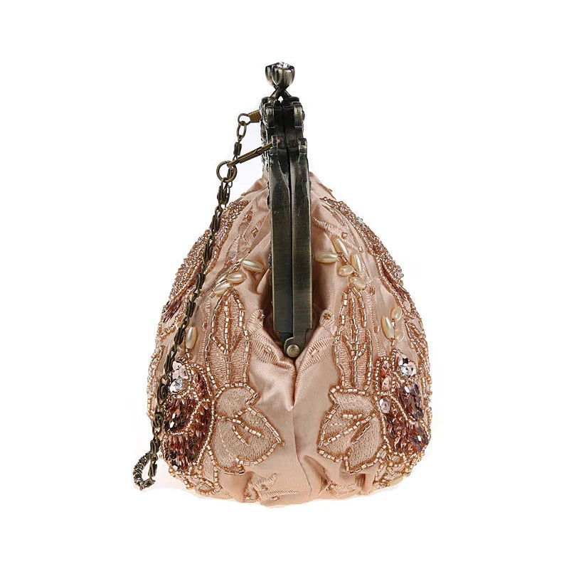 Retro Embroidery Designer Bags Luxury Purses and Handbags Bead bag Sequins Clutch Purse Chains Shoulder Evening Bag Z348