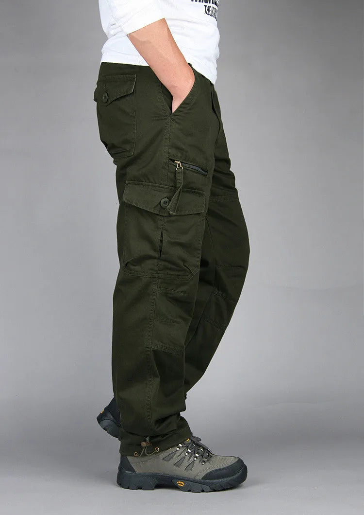 Spring Cargo Pants Men Multi Pockets Tactical Pants Male Autumn Outwear Streetwear Army Straight Slacks Casual Long Trousers