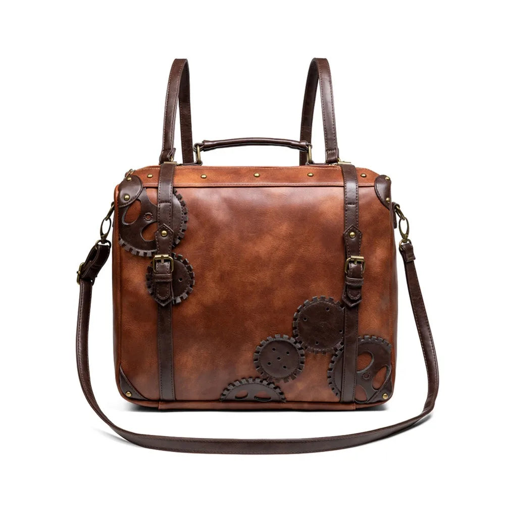 Norbinus Steampunk Single Shoulder Bags Vintage Women Handbags Gothic Messenger Crossbody Bag Ladies Rivet Top-Handle Bags Pack
