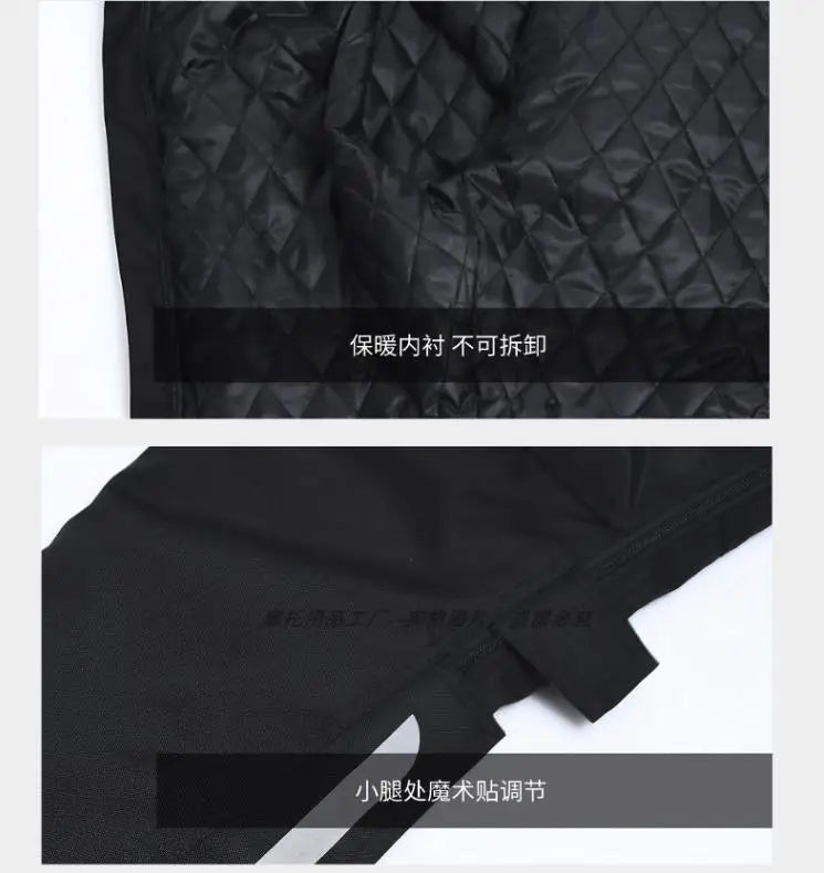 Wind-proof and warm-keeping equipment for motorcycle riding pants; fall-proof and quick-release pants in winter