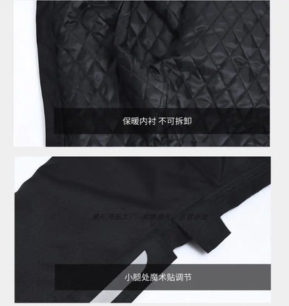 Wind-proof and warm-keeping equipment for motorcycle riding pants; fall-proof and quick-release pants in winter