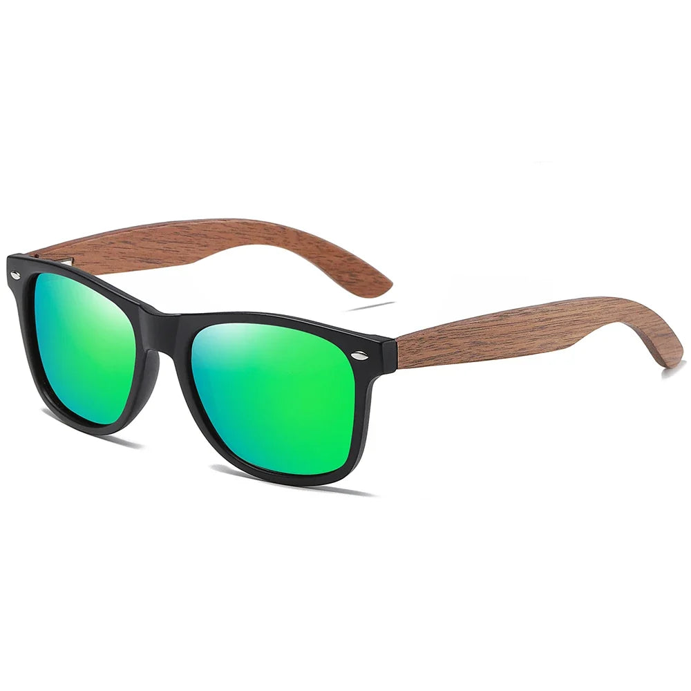 Handmade Walnut Wooden Eyewear Polarized Mirror Sunglasses Men Women Vintage Design Oculos De Sol Masculino UV400 Paper Box