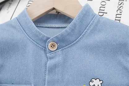 New Summer Baby Boys Denim Clothing Children Casual Short Sleeve Shirt Shorts 2Pcs/Set Kids Sportswear Toddler Fashion Wear