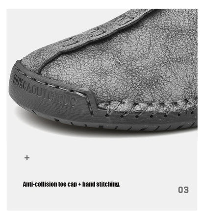 Handmade Leather Men Shoes Casual Slip On Loafers Breathable Leather Shoes Men Flats Hot Sale Moccasins Outdoor Shoes Plus Size