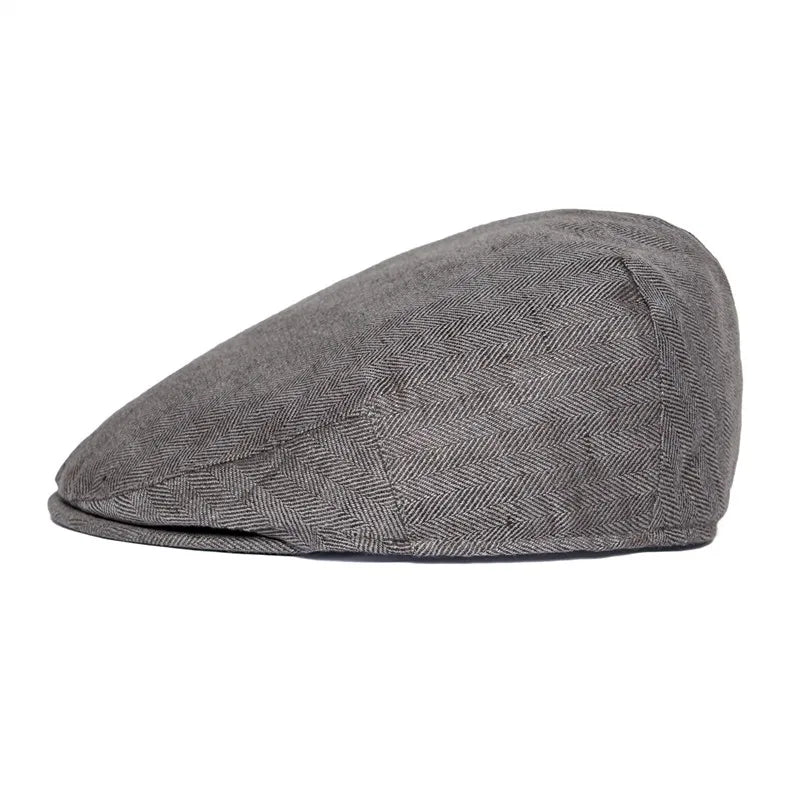 Men Cap Herringbone Linen Newsboy Caps High Quality Flat Caps Driver Ivy Hat Bakerboy Hats Cool Boina for Male