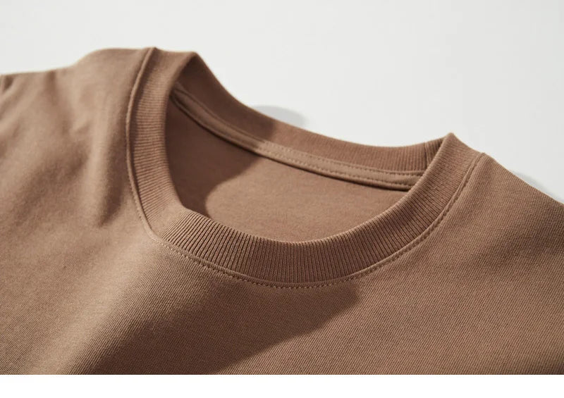 Autumn New Brand Mens Long Sleeve Tshirt Cotton T Shirt Men Vintage Casual Loose Brown Tops Unisex Home Hip Hop Streetwear