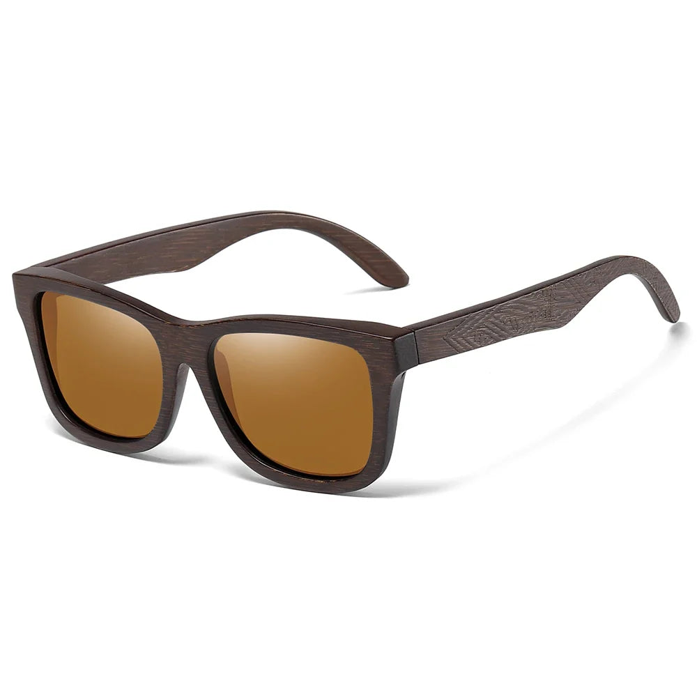 Natural Bamboo Wooden Sunglasses Handmade Polarized Glasses Mirror Coating Lenses Eyewear With Gift Box