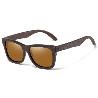 Retro Fashion Bamboo Wood Polarized Sunglasses Driving Square Style SunGlasses Male Goggle Cat.3 Women Men Brand Designer
