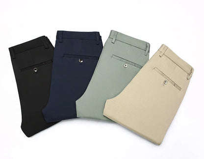 2023 Spring New Men's Bamboo Fiber Casual Pants Classic Style Business Fashion Khaki Stretch Cotton Trousers Male Brand Clothes