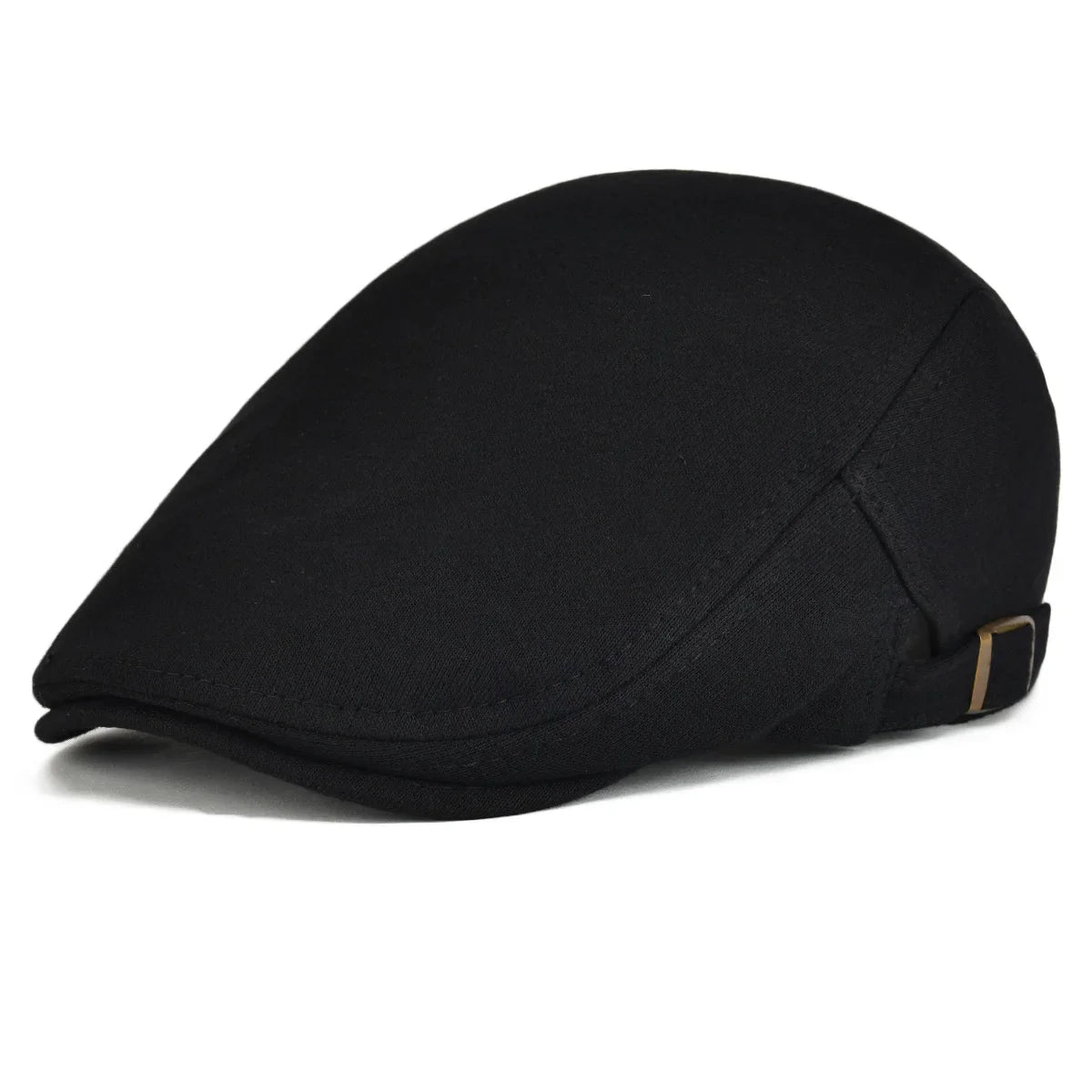 100% Cotton Men Black Flat Ivy Cap Soft Solid Color Gatsby Driving Cabbie Casual Hat Adjustable Newsboy Caps