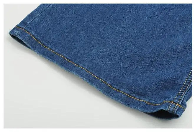 Spring Men Jeans Vintage Flare Long Denim Pants Blue Trouser 80s Slim