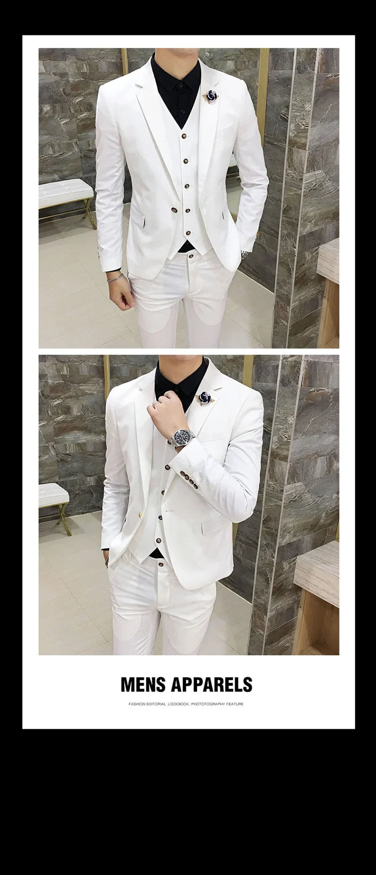 Men's Suits High Quality Wedding Groom Tuxedos Single Button Slim Fit Business Prom Dress Men's Formal Dress Suits