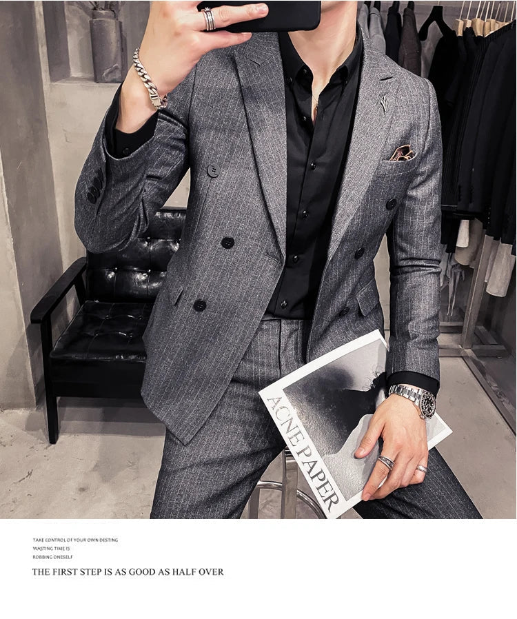 25 Colors 1 Pcs Blazer No Pants S-7XL New Wedding Dress Formal Business Slim Mens Suit Jacket Plaid Striped Solid Color