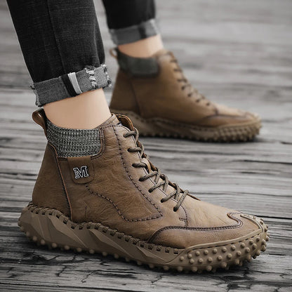 Winter Warm Men's Casual Shoes Fashion Men's Leather Boots Comfortable Men's Ankle Boots Outdoor High Quality Hiking Boots Men