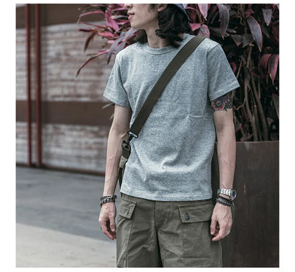 T-Shirts Heavyweight Short Sleeve Crew Neck Summer Men's Basic Tee