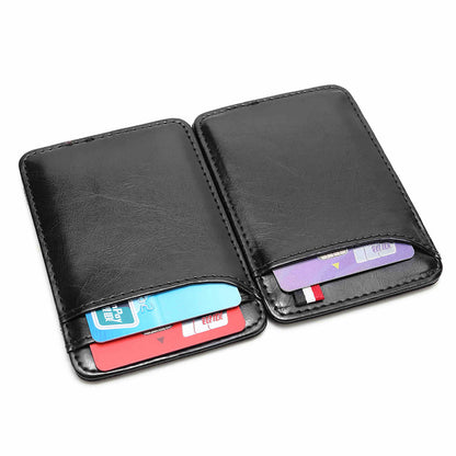 Ultra Thin Men's  PU Leather Mini Small Magic Wallet Money Cash Card Holder Purse  Money Case for Men Women Business Slim 2023