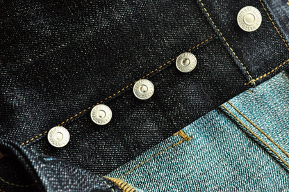308XX-BO-Wind Jeans for Men Furinkazan Selvedge raw denim Jeans Mens Jeans 66 MODE Fit 16.8 OZ Silver-plated Buttons