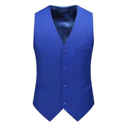 Royal Blue Vest Waistcoat Men's Brand New Slim-Fit V Neck Dress Vests Mens Formal Business Wedding Tuxedo Chaleco Hombre 6xl