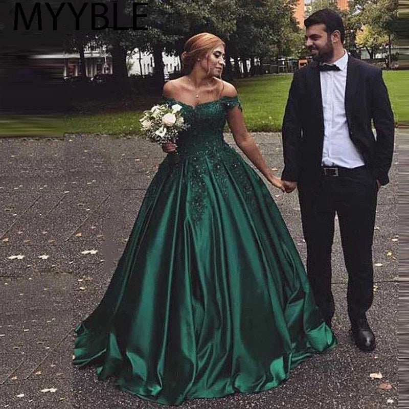 Customized Long Floor Length Formal Dress Robe De Soiree Elegant Green Evening Dresses Ball Gown Lace Sweetheart Evening Gowns