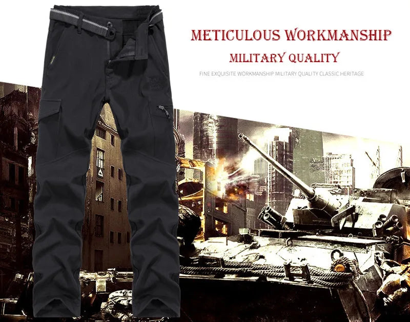 2024 Men's Tactical Casual Pants Thin Breathable Summer Casual Long Trouser Male Slim Waterproof Quick Dry Pocket Cargo Pants
