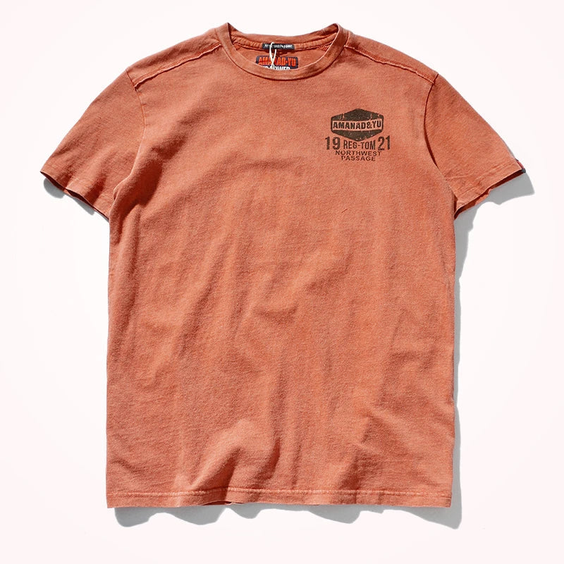 Summer New Short-Sleeved T-shirt Men 's Fashionable Mid-Length round Neck Pure Cotton Tops