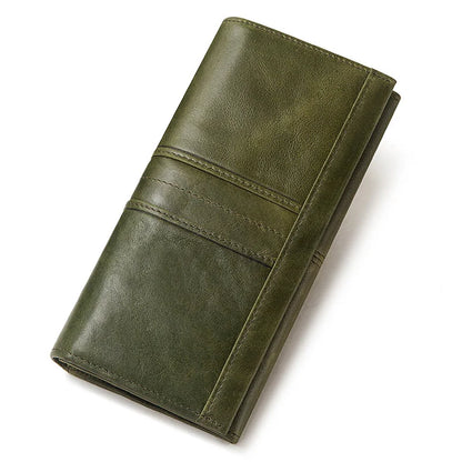 Pochette en Cuir Véritable pour Femme, Portefeuille à la Mode pour Téléphone Portable, avec Blocage RFID et Compartiment Zippé pour Cartes de Crédit