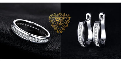 Solid 925 Sterling Silver Wedding Engagement Ring for Woman AAAAA CZ Simulated Diamond Band Ring Luxury Jewelry
