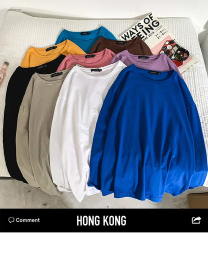 2025 Spring Autumn Long Sleeve T-shirts Men O-Neck Collar Cotton Long T Shirts Men Fashion Casual Comfortable Long T-Shirts Men