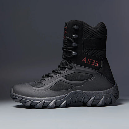 New Men High Quality Brand Leather Boots Tactical Desert Combat Boots Men's Outdoor Hiking Shoes Work Safty Ankle Boots
