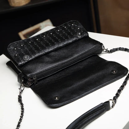 England Style Skull Women Crossbody Bag Leather Small Skull Shoulder Bag Chain Luxury Clutch Women Bags Designer Drop