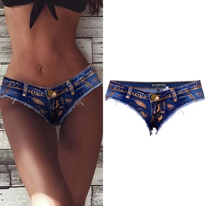 Sexy Stretch Micro Shorts Jeans Women Booty Erotic Night Club Skinny Super Mini Denim Trousers Twerking Outfits Summer Clubwear