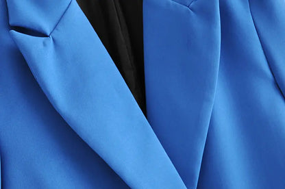 Women Chic Office Lady Double Breasted Blazer Vintage Coat Fashion Notched Collar Long Sleeve Ladies Outerwear Stylish Tops