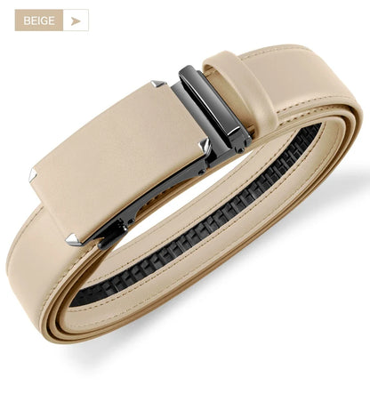 Men Belts Metal Automatic Buckle Brand High Quality Leather Belts for Men Famous Brand Luxury Work Business Strap