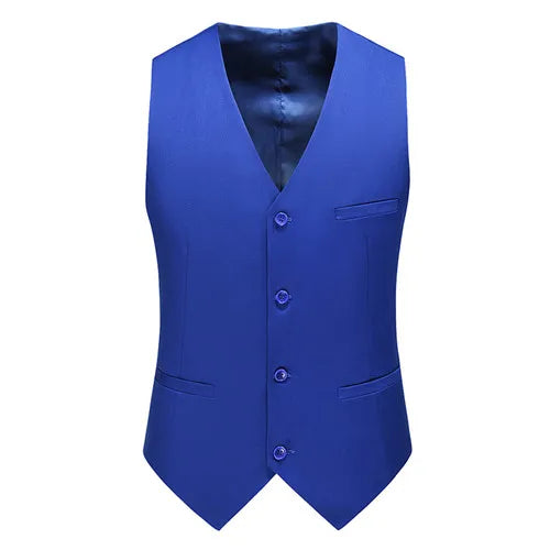 Royal Blue Vest Waistcoat Men's Brand New Slim-Fit V Neck Dress Vests Mens Formal Business Wedding Tuxedo Chaleco Hombre 6xl