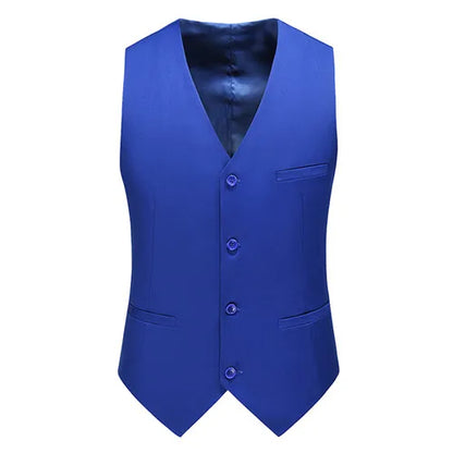 Royal Blue Vest Waistcoat Men's Brand New Slim-Fit V Neck Dress Vests Mens Formal Business Wedding Tuxedo Chaleco Hombre 6xl