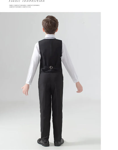 Flower Boys Suit for Weddings Kids Prom Party Tuxedo Formal Blazer Children's Day Pinao Performance Costume school uniform 2-16T