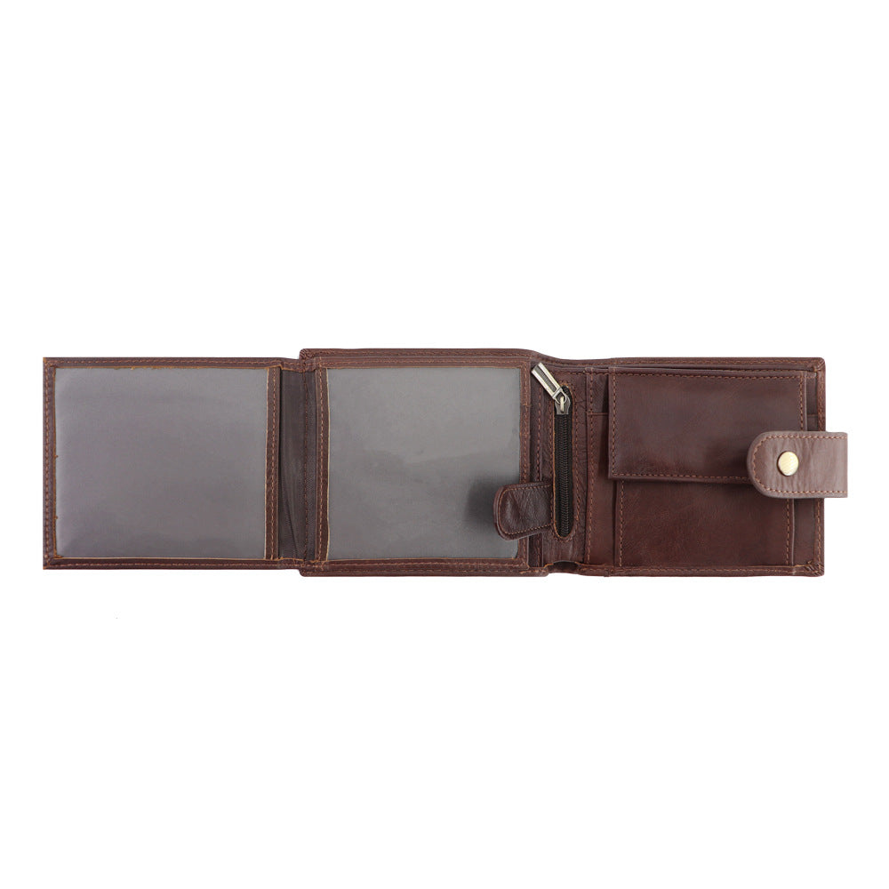 Portefeuille Homme RFID Vintage Cuir Véritable Portefeuilles Homme Porte-cartes Porte-monnaie Sac à main Portefeuille Homme