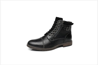 Men's Boots Winter Fashion botines Zip Lace-up Ankle Boots Vintage Business Dress Shoes Leather Casual Shoes For Men
