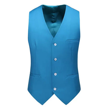 Royal Blue Vest Waistcoat Men's Brand New Slim-Fit V Neck Dress Vests Mens Formal Business Wedding Tuxedo Chaleco Hombre 6xl