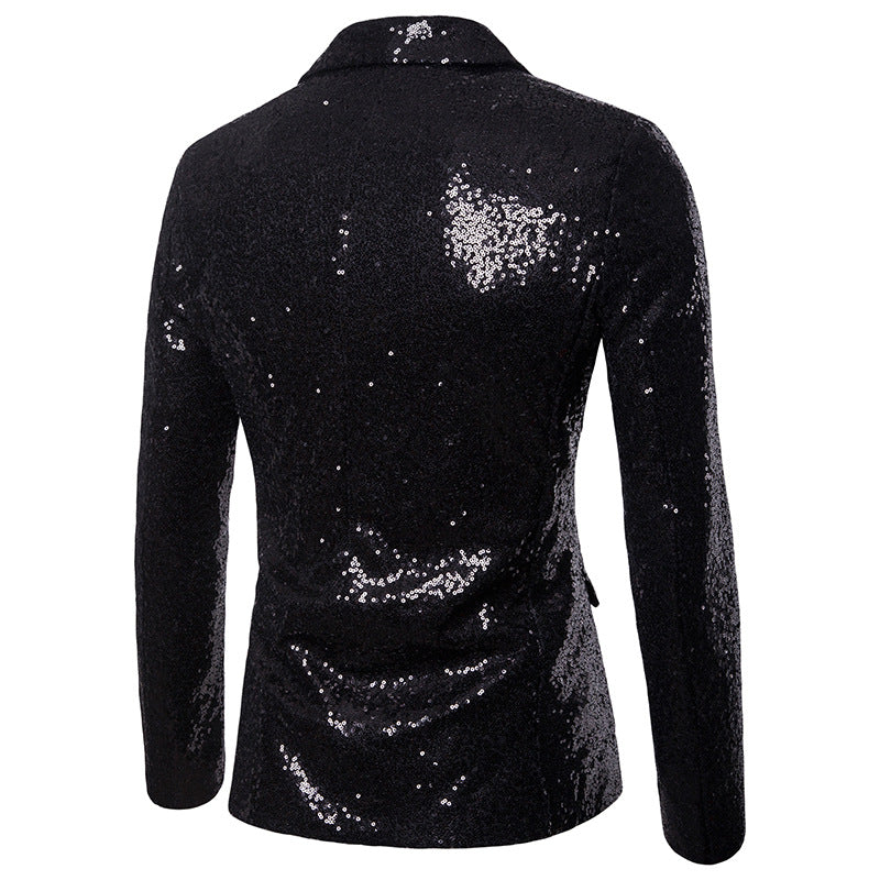 Men Glitters Suit Jackets Sequins Party Button Dance Bling Coats Wedding Party Men Blazer Gentleman Formal Suit Plus Size 2XL