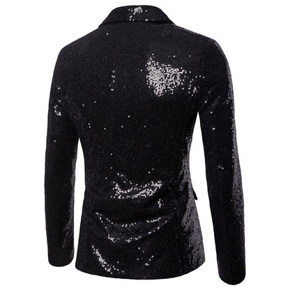 Men Glitters Suit Jackets Sequins Party Button Dance Bling Coats Wedding Party Men Blazer Gentleman Formal Suit Plus Size 2XL